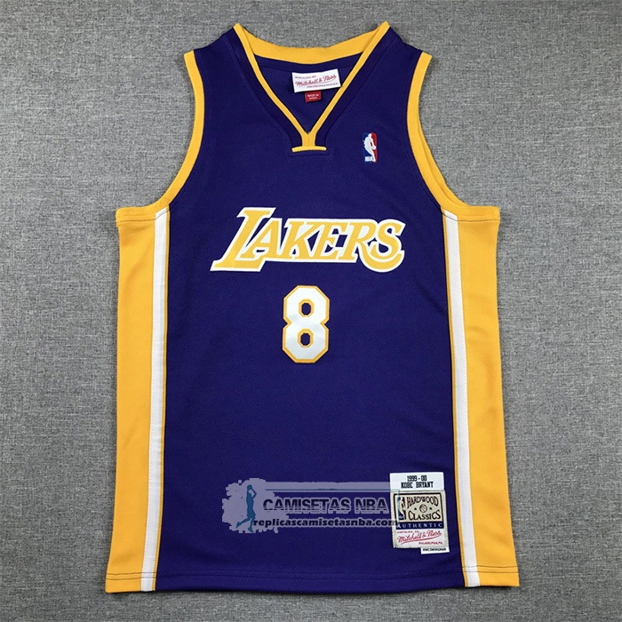 Camiseta Nino Los Angeles Lakers Kobe Bryant NO 8 Mitchell & Ness 1999-00 Violeta